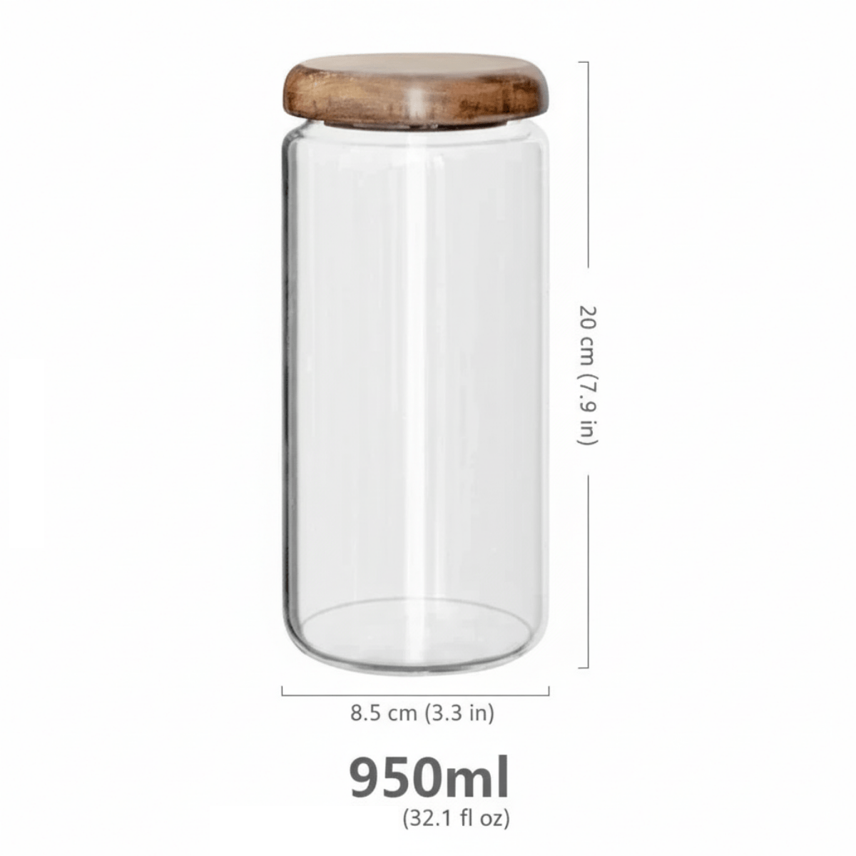 The Southern Atelier - Acacia Wood Lid Glass Jar - The Southern AtelierSKU_1762349641531_409