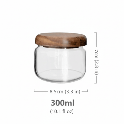 The Southern Atelier - Acacia Wood Lid Glass Jar - The Southern AtelierSKU_1762349641531_409
