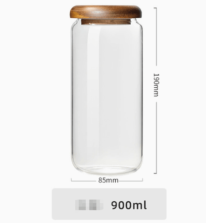The Southern Atelier - Acacia Wood Lid Glass Jar - The Southern AtelierSKU_1762349641531_409