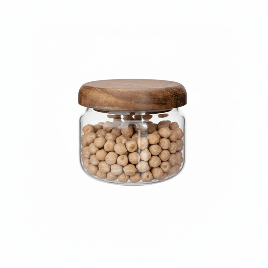 The Southern Atelier - Acacia Wood Lid Glass Jar - The Southern AtelierSKU_1762349641531_503