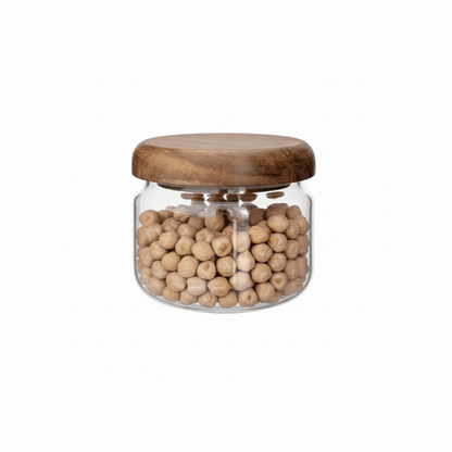 The Southern Atelier - Acacia Wood Lid Glass Jar - The Southern AtelierSKU_1762349641531_503