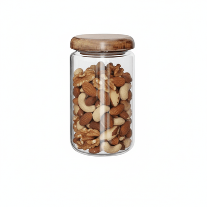 The Southern Atelier - Acacia Wood Lid Glass Jar - The Southern AtelierSKU_1762349641531_509