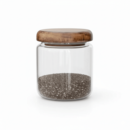 The Southern Atelier - Acacia Wood Lid Glass Jar - The Southern AtelierSKU_1762349641531_86