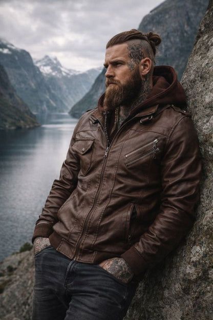 The Southern Atelier - Anarchy PU Leather Jacket with Removable Hood and Asymmetric Zip for Everyday Wear - The Southern AtelierSKU_1778870124298_503