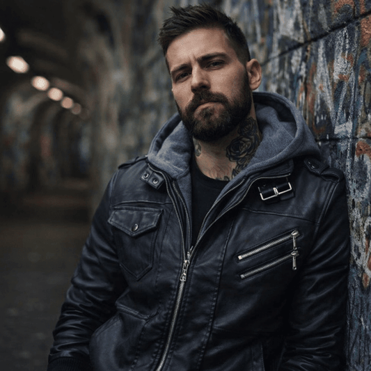 The Southern Atelier - Anarchy PU Leather Jacket with Removable Hood and Asymmetric Zip for Everyday Wear - The Southern AtelierSKU_1778870124298_503
