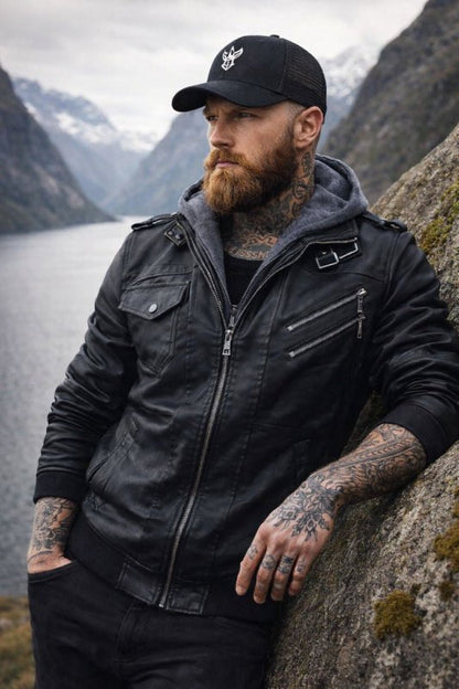 The Southern Atelier - Anarchy PU Leather Jacket with Removable Hood and Asymmetric Zip for Everyday Wear - The Southern AtelierSKU_1778870124298_503