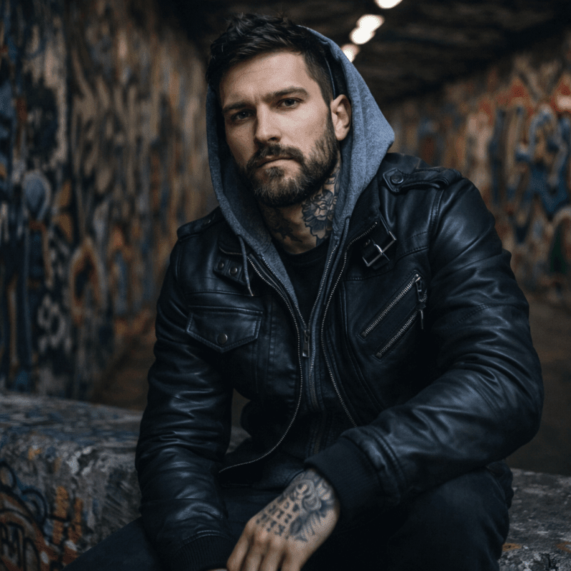 The Southern Atelier - Anarchy PU Leather Jacket with Removable Hood and Asymmetric Zip for Everyday Wear - The Southern AtelierSKU_1778870124298_503