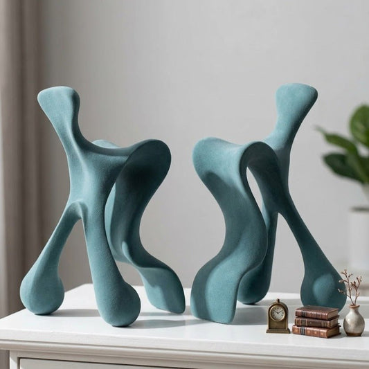 The Southern Atelier – Aqua Green Resin Abstract Minimalist Sculpture for a Stylish Display - The Southern AtelierSKU_1774881657862_31