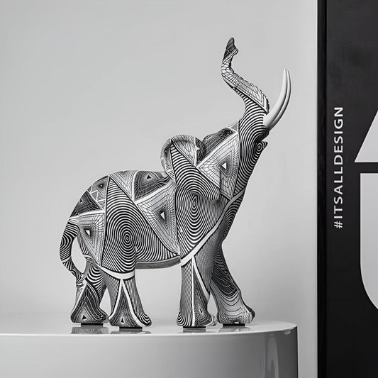 The Southern Atelier – Black & White Elephant Figurine - The Southern AtelierSKU_1754935948921_80