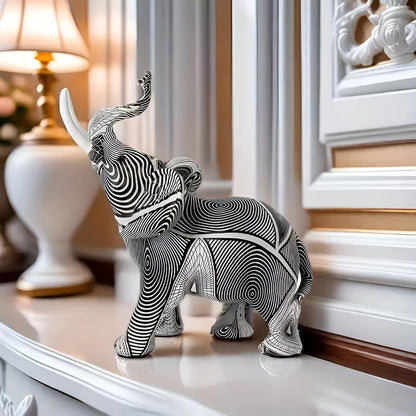 The Southern Atelier – Black & White Elephant Figurine - The Southern AtelierSKU_1754935948921_80