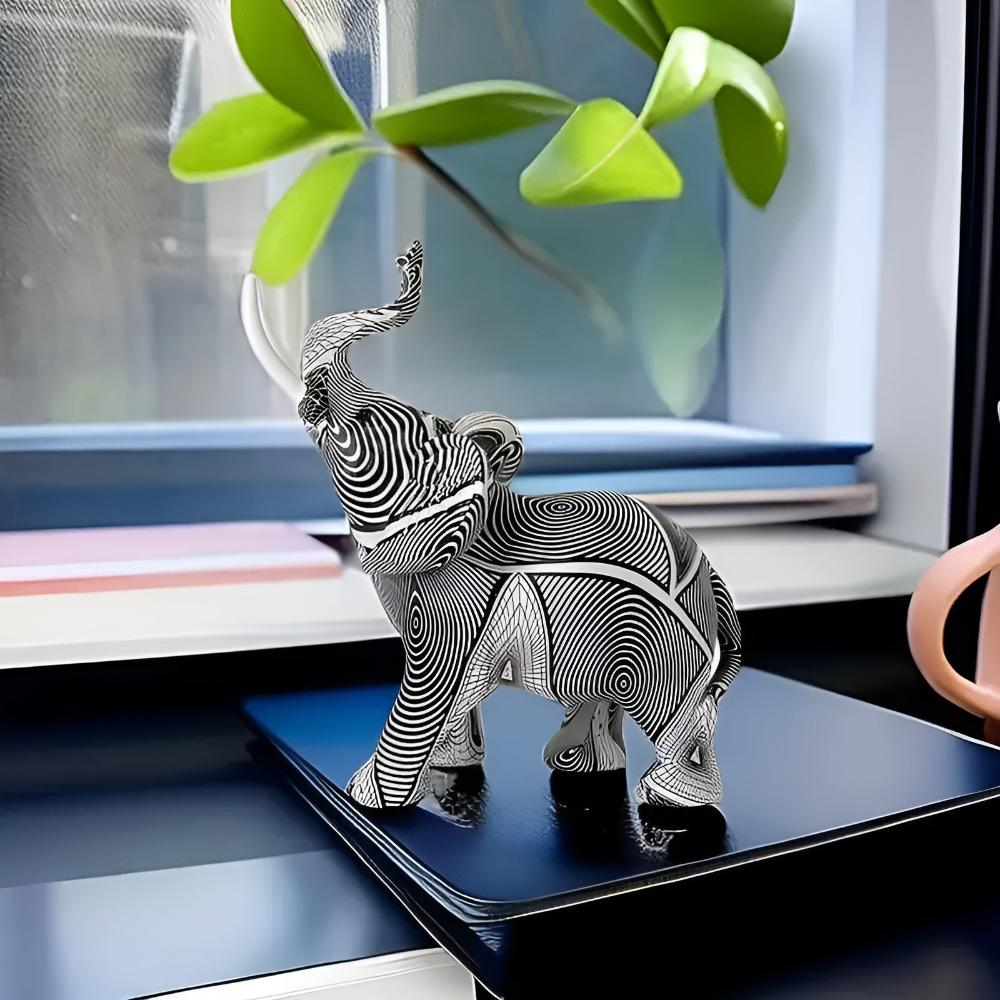 The Southern Atelier – Black & White Elephant Figurine - The Southern AtelierSKU_1754935948921_80