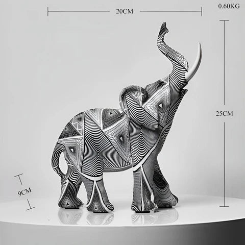 The Southern Atelier – Black & White Elephant Figurine - The Southern AtelierSKU_1754935948921_80
