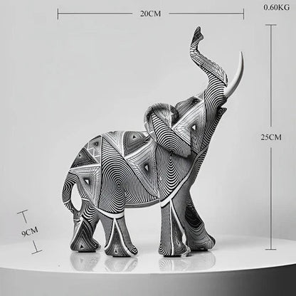 The Southern Atelier – Black & White Elephant Figurine - The Southern AtelierSKU_1754935948921_80
