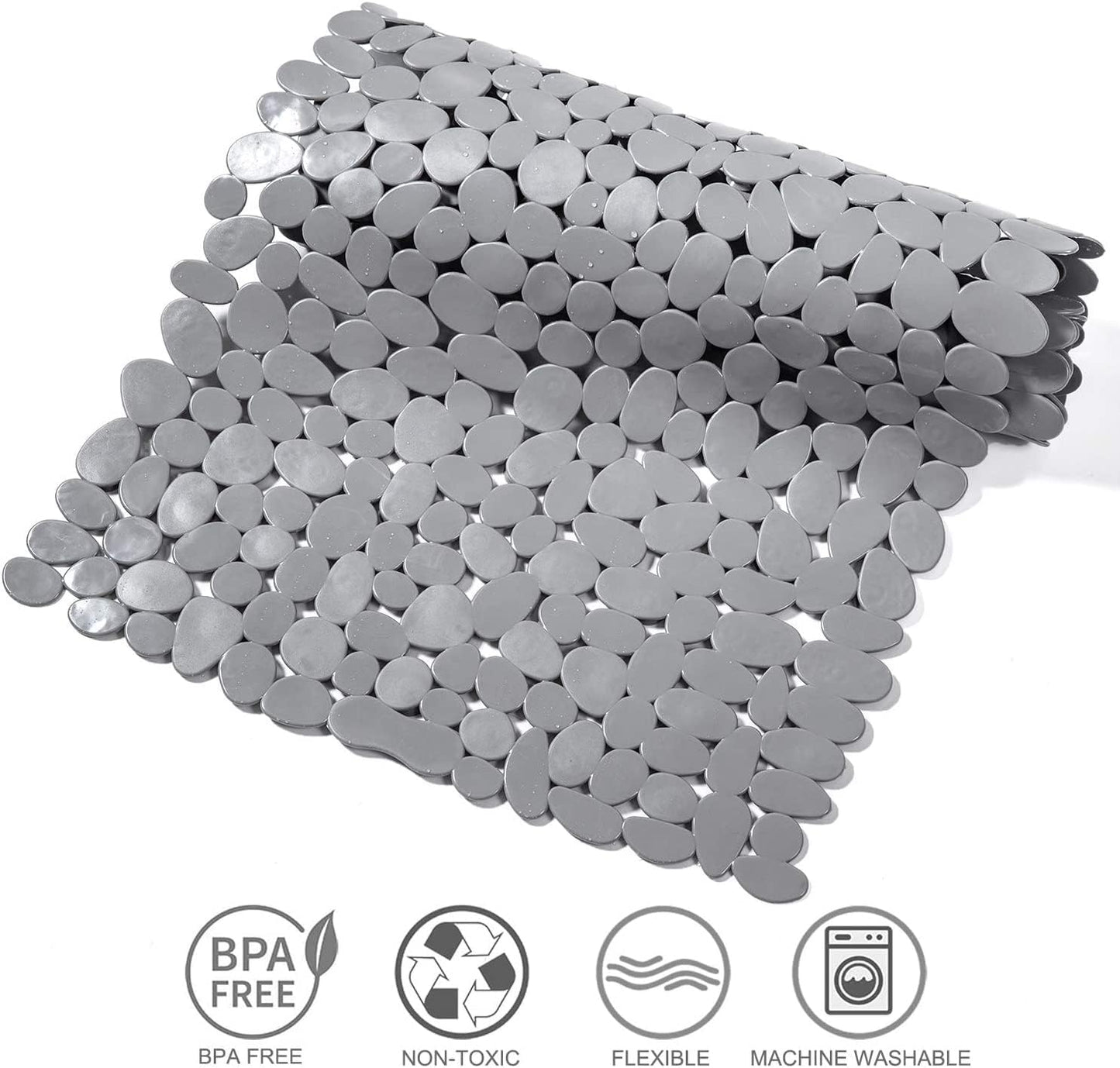 The Southern Atelier – BPA-Free Pebble Bath Mat in Soft Grey – for Serene Spaces - The Southern AtelierSKU_1775909276329_867