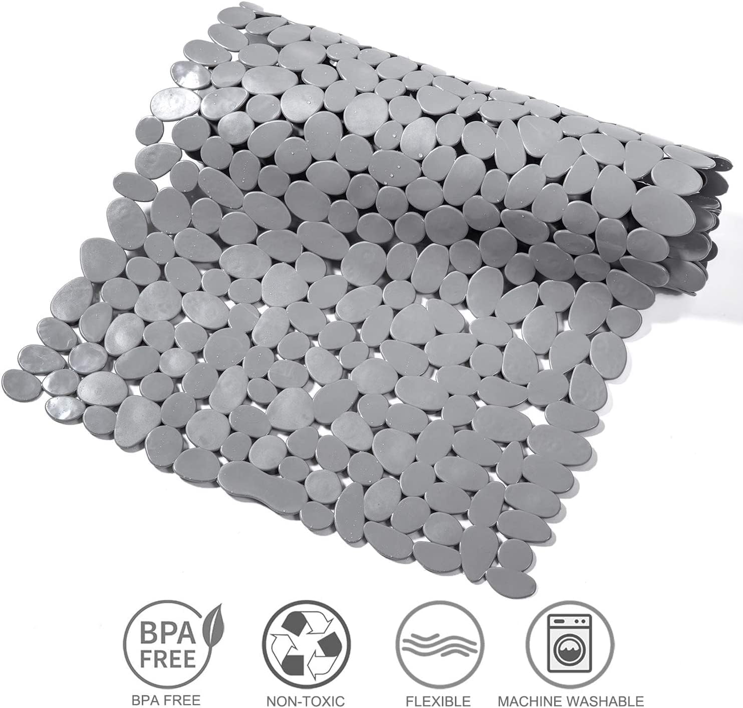The Southern Atelier – BPA-Free Pebble Bath Mat in Soft Grey – for Serene Spaces - The Southern AtelierSKU_1775909276329_867