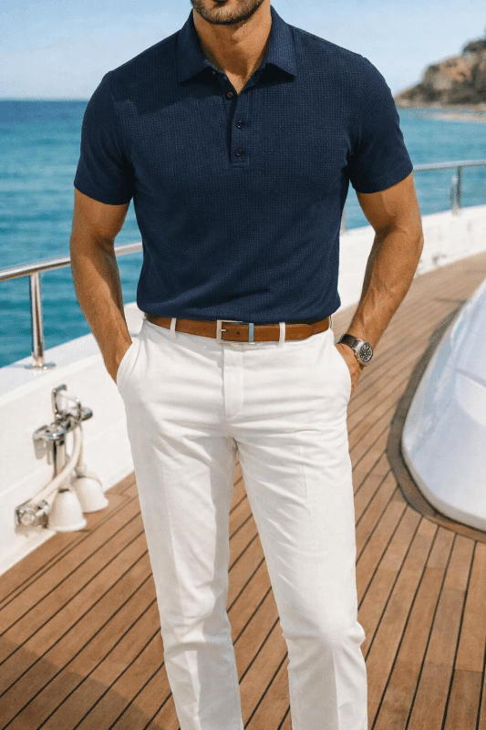 The Southern Atelier - Breathable Polo Shirt with Anti - Wrinkle Finish for Sport and Casual Wear - The Southern AtelierSKU_1778870188402_661
