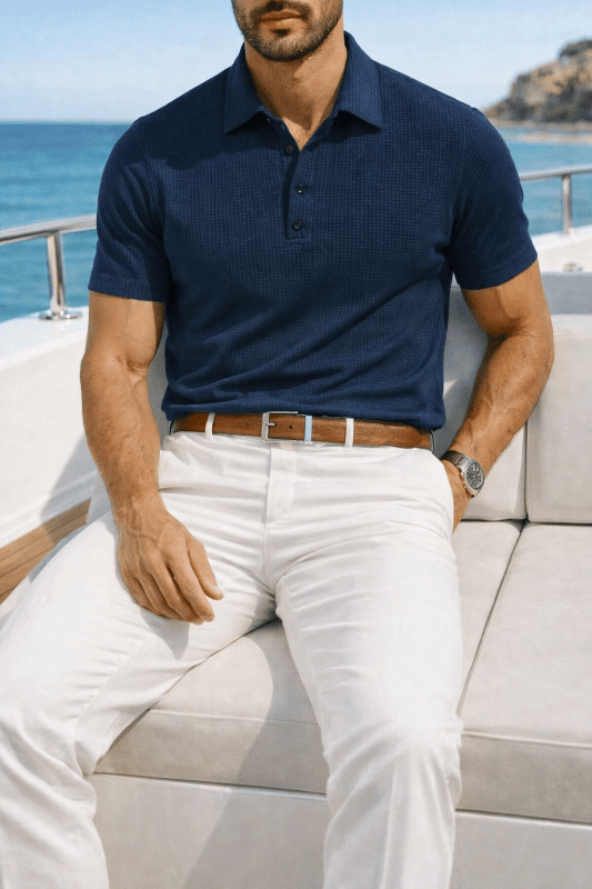 The Southern Atelier - Breathable Polo Shirt with Anti - Wrinkle Finish for Sport and Casual Wear - The Southern AtelierSKU_1778870188402_661