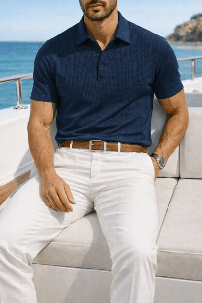 The Southern Atelier - Breathable Polo Shirt with Anti - Wrinkle Finish for Sport and Casual Wear - The Southern AtelierSKU_1778870188402_661