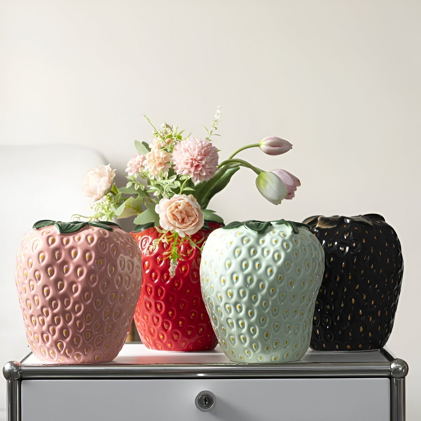 The Southern Atelier – Ceramic Strawberry Vase | Charming Floral Accent for Timeless Spaces - The Southern AtelierSKU_1775909448612_554