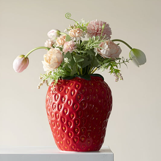 The Southern Atelier – Ceramic Strawberry Vase | Charming Floral Accent for Timeless Spaces - The Southern AtelierSKU_1775909448612_554