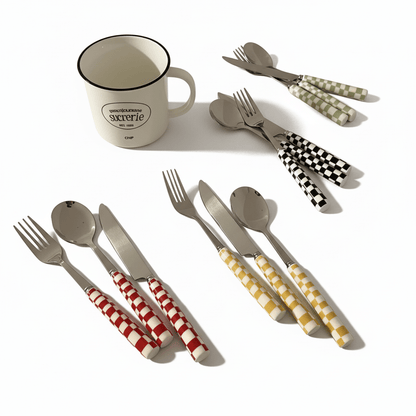 The Southern Atelier - Checkered Cutlery Set - The Southern AtelierSKU_1762349630332_683