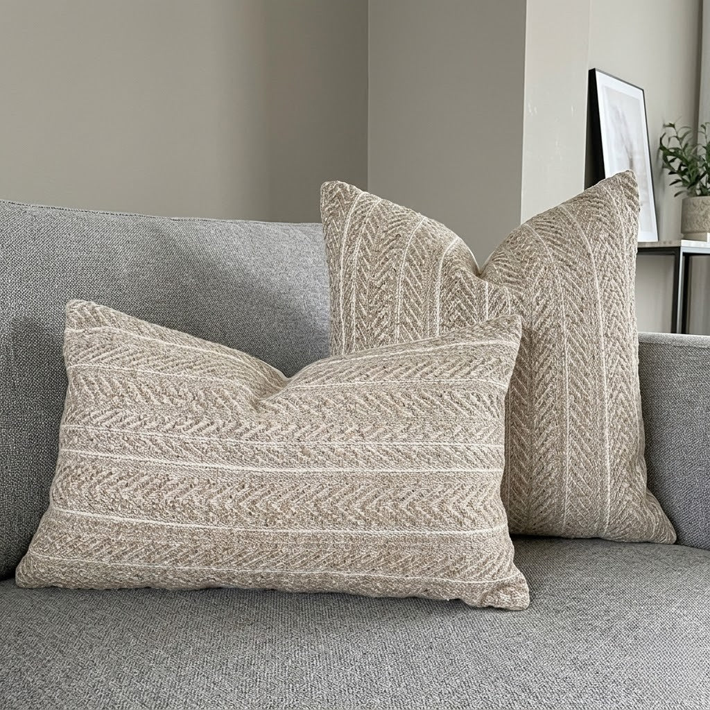 The Southern Atelier – Chic Grey Jacquard Cushion Cover for an Elegant Makeover - The Southern AtelierSKU_1774881498883_919