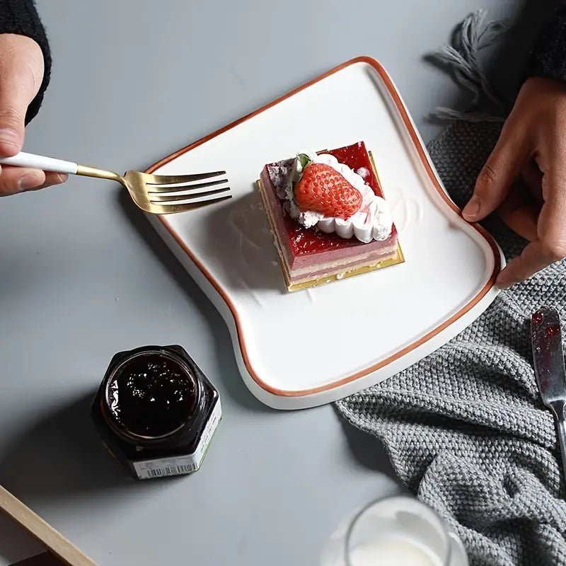 The Southern Atelier – Chic Toast - Shaped Ceramic Plate for Effortless Sophistication - The Southern AtelierSKU_1775450192270_893