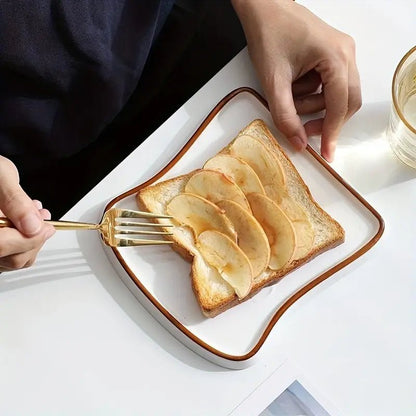 The Southern Atelier – Chic Toast - Shaped Ceramic Plate for Effortless Sophistication - The Southern AtelierSKU_1775450192270_893