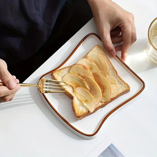 The Southern Atelier – Chic Toast - Shaped Ceramic Plate for Effortless Sophistication - The Southern AtelierSKU_1775450192270_893