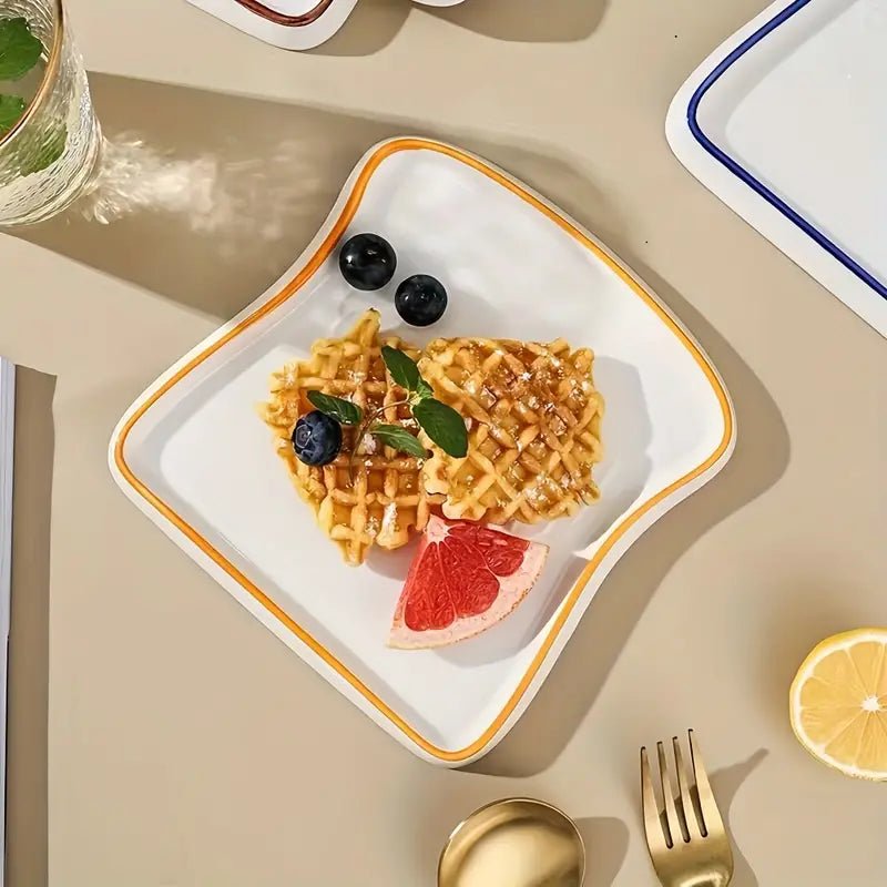 The Southern Atelier – Chic Toast - Shaped Ceramic Plate for Effortless Sophistication - The Southern AtelierSKU_1775450192270_893