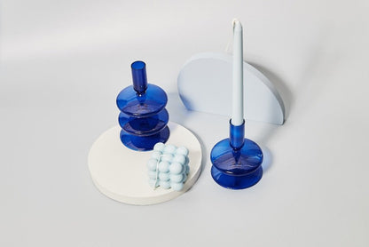 The Southern Atelier – Cobalt Glass Candle Holders - The Southern AtelierSKU_1755802945533_935