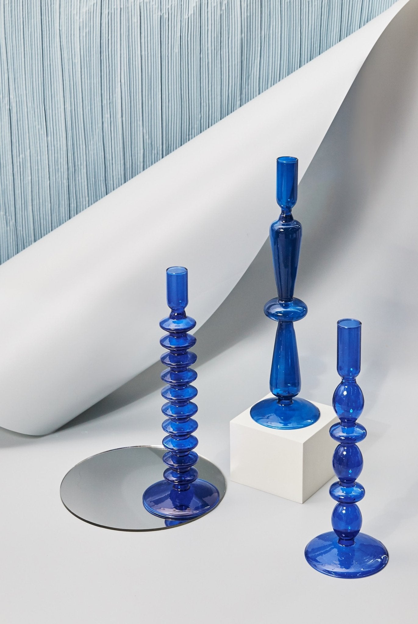 The Southern Atelier – Cobalt Glass Candle Holders - The Southern AtelierSKU_1755802945533_935