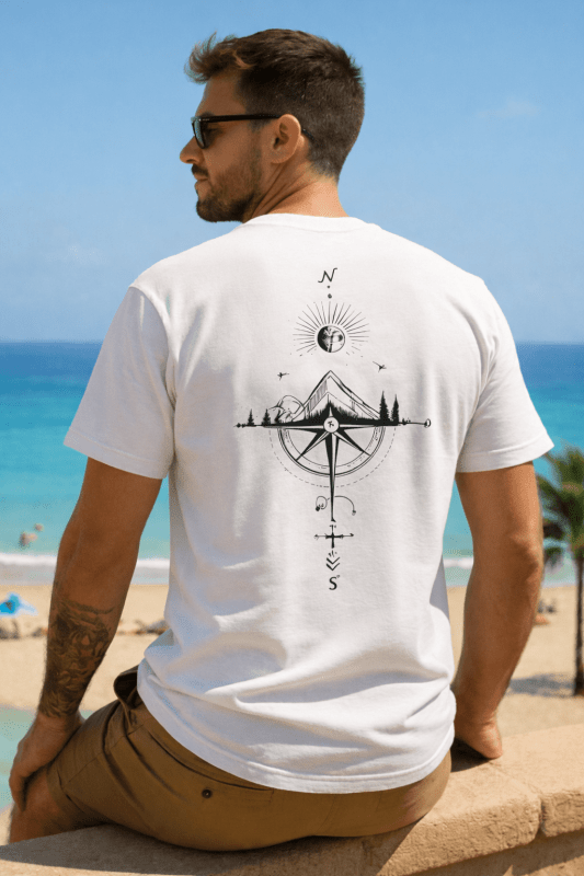 The Southern Atelier - Compass Graphic T-Shirt in Soft Breathable Poly Blend for Everyday Wear - The Southern AtelierSKU_1784316897203_692