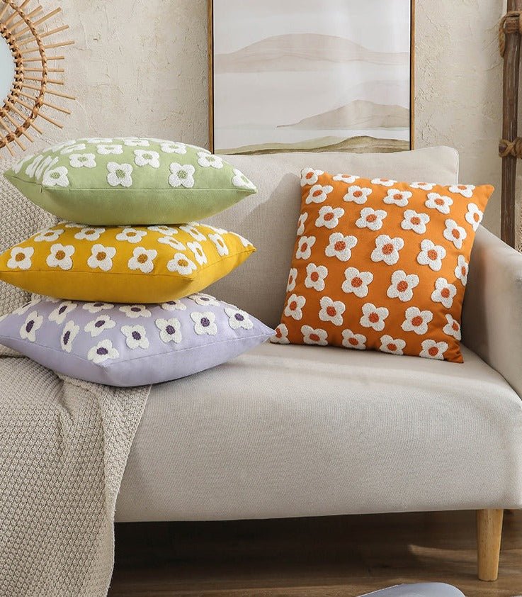 The Southern Atelier – Daisy Embroidered Cushion Cover - The Southern AtelierSKU_1755802933308_374