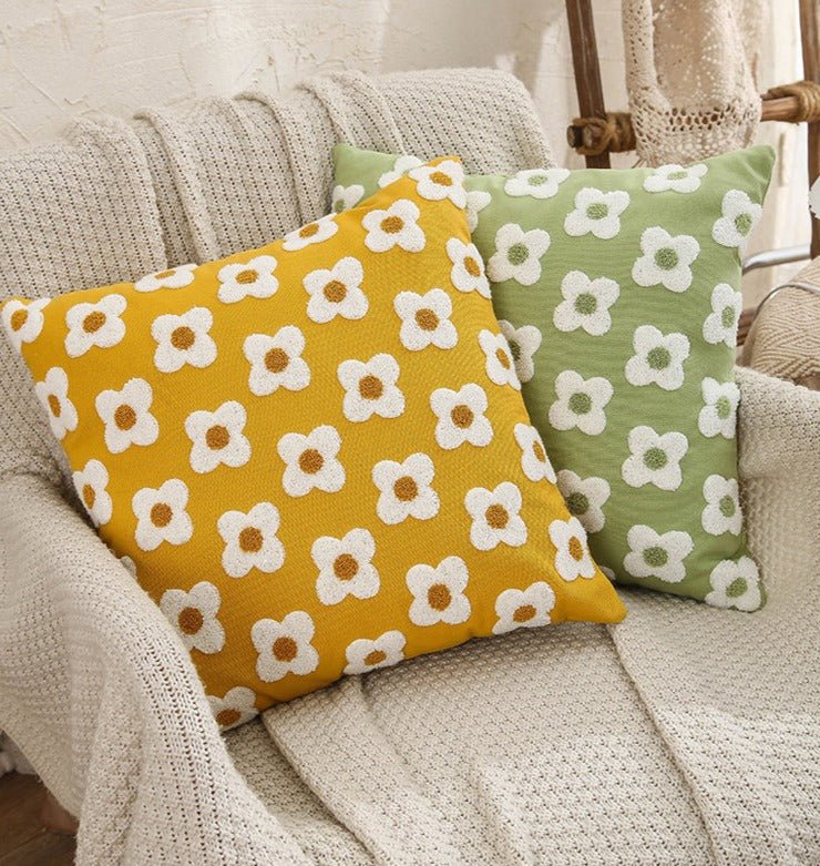 The Southern Atelier – Daisy Embroidered Cushion Cover - The Southern AtelierSKU_1755802933308_374