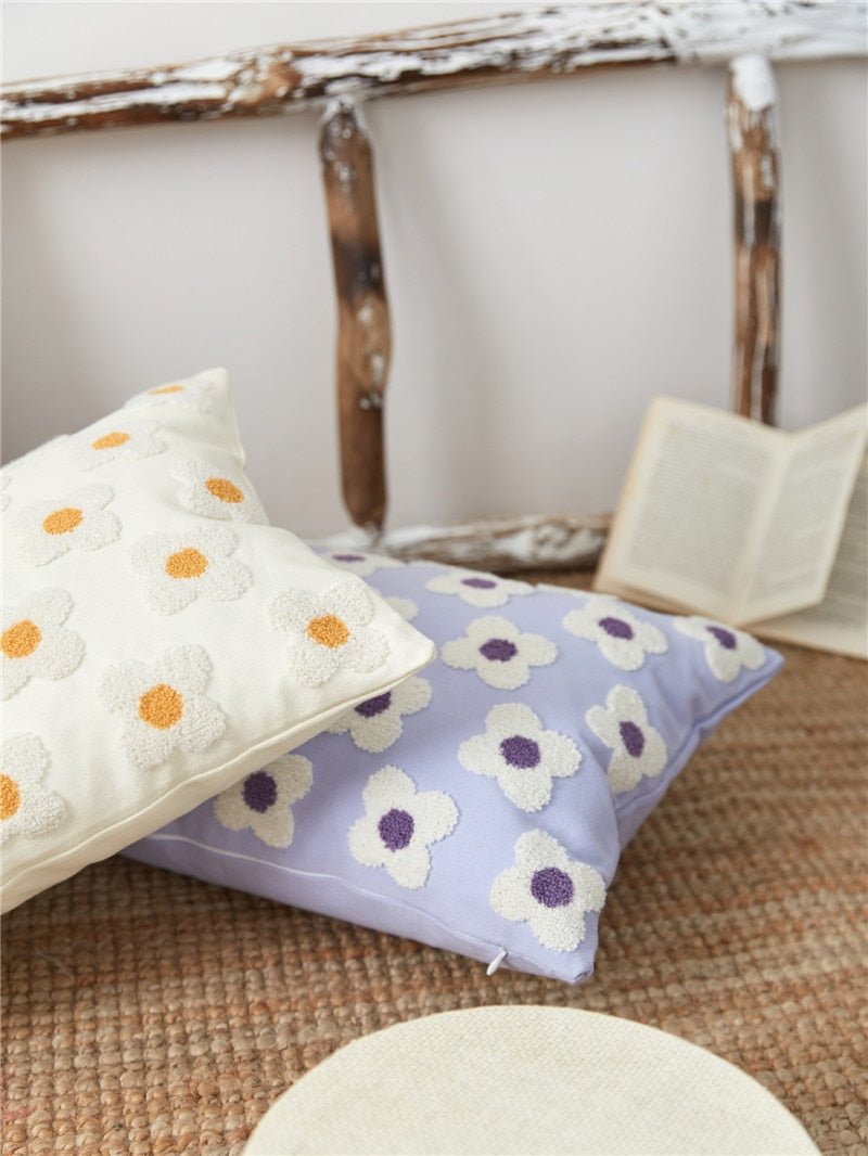 The Southern Atelier – Daisy Embroidered Cushion Cover - The Southern AtelierSKU_1755802933308_676