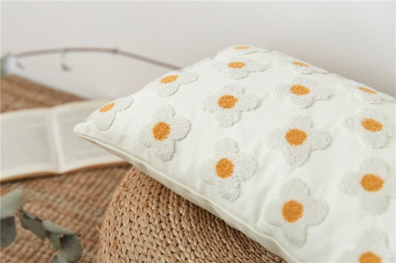 The Southern Atelier – Daisy Embroidered Cushion Cover - The Southern AtelierSKU_1755802933308_676