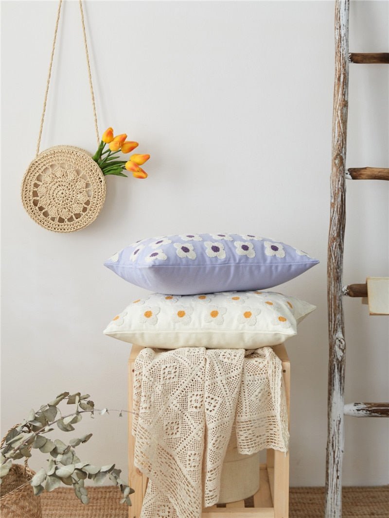 The Southern Atelier – Daisy Embroidered Cushion Cover - The Southern AtelierSKU_1755802933308_676