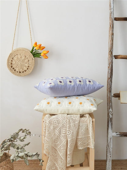 The Southern Atelier – Daisy Embroidered Cushion Cover - The Southern AtelierSKU_1755802933308_676