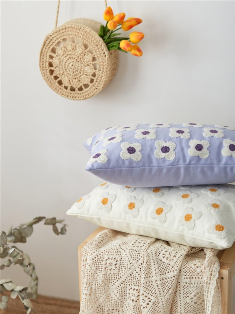The Southern Atelier – Daisy Embroidered Cushion Cover - The Southern AtelierSKU_1755802933308_676