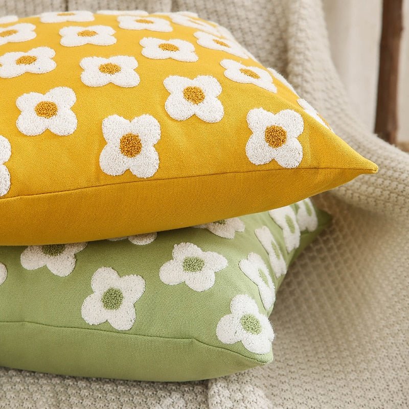 The Southern Atelier – Daisy Embroidered Cushion Cover - The Southern AtelierSKU_1755802933308_676