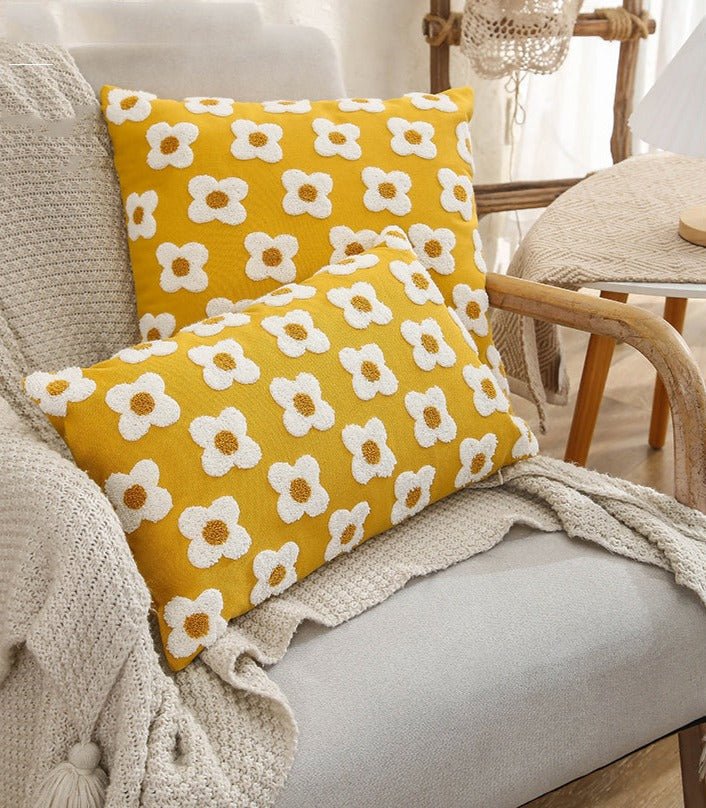 The Southern Atelier – Daisy Embroidered Cushion Cover - The Southern AtelierSKU_1755802933308_676