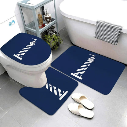 The Southern Atelier – Dark Blue Nautical Series 3-Piece Bathroom Mat Set | Coastal Comfort with Sculptural Elegance - The Southern AtelierSKU_1775909486451_969