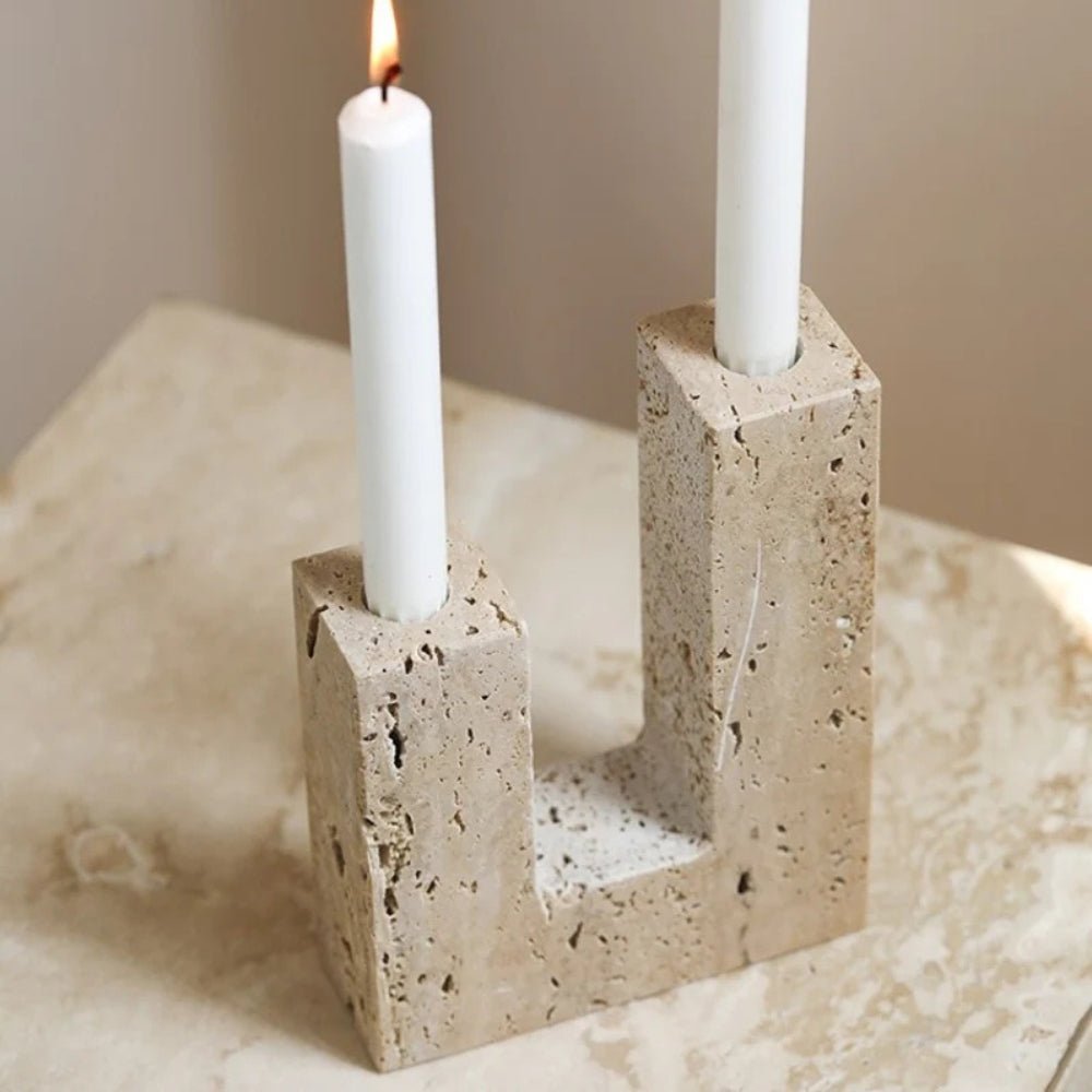 The Southern Atelier – Dual Travertine Candle Holder - The Southern AtelierSKU_1754935792040_756