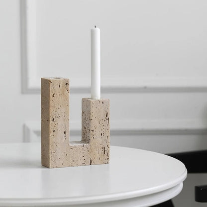 The Southern Atelier – Dual Travertine Candle Holder - The Southern AtelierSKU_1754935792040_756