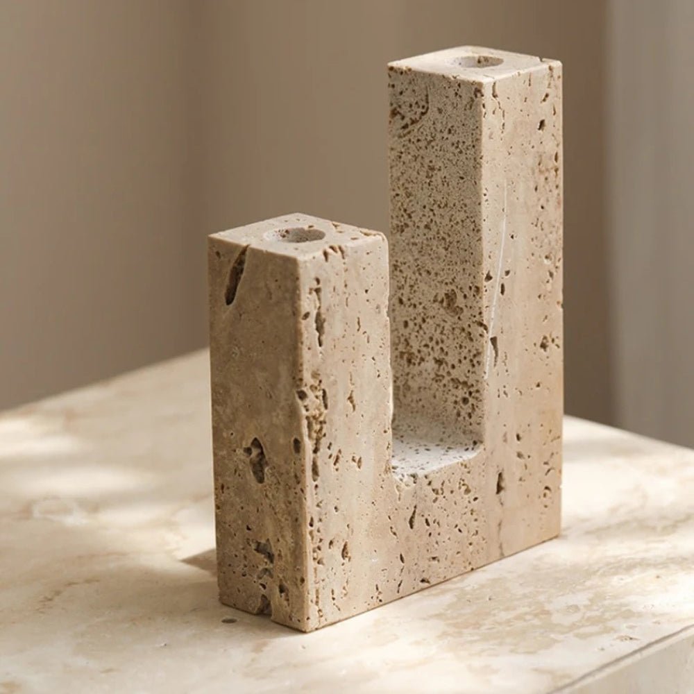 The Southern Atelier – Dual Travertine Candle Holder - The Southern AtelierSKU_1754935792040_756