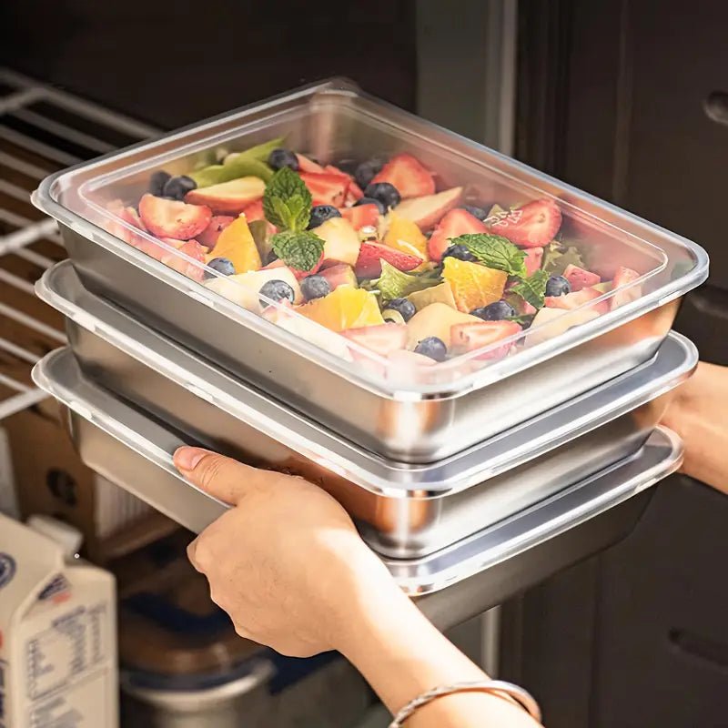The Southern Atelier – Elegant 3 - Piece Stainless Steel Food Storage Set for a Smart and Stylish Kitchen Aesthetics - The Southern AtelierSKU_1758918267089_923