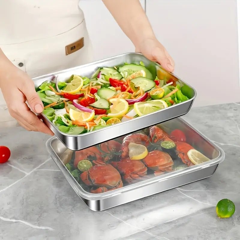 The Southern Atelier – Elegant 3 - Piece Stainless Steel Food Storage Set for a Smart and Stylish Kitchen Aesthetics - The Southern AtelierSKU_1758918267089_923