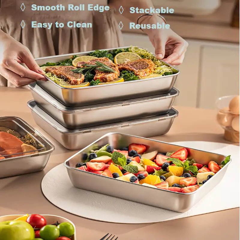 The Southern Atelier – Elegant 3 - Piece Stainless Steel Food Storage Set for a Smart and Stylish Kitchen Aesthetics - The Southern AtelierSKU_1758918267089_923