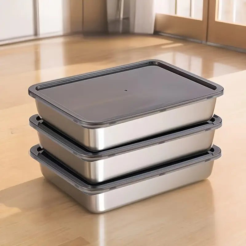The Southern Atelier – Elegant 3 - Piece Stainless Steel Food Storage Set for a Smart and Stylish Kitchen Aesthetics - The Southern AtelierSKU_1758918267089_923